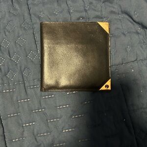 Dunhill Black Leather Wallet with Gold Accents